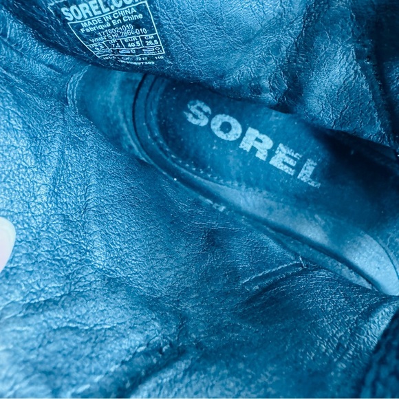 Sorel After Hours Lace Up Peep Toe Black Leather Wedge Bootie Shoe Size 9.5 - Picture 9 of 13